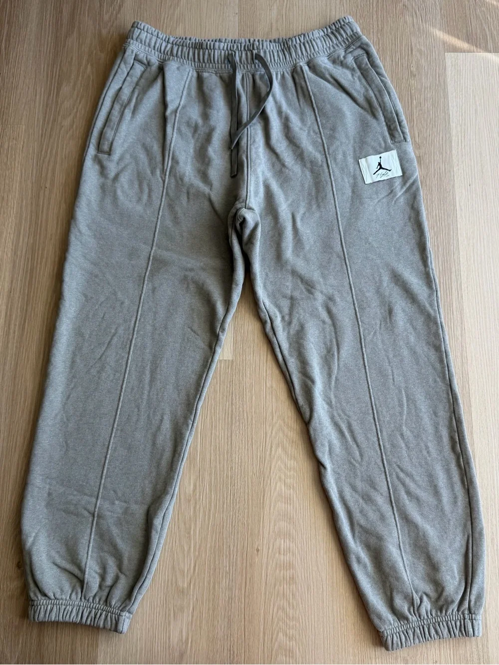 Jordan Air Flight Joggers Men's M Gray/Sage Cotton Fleece Sweatpants